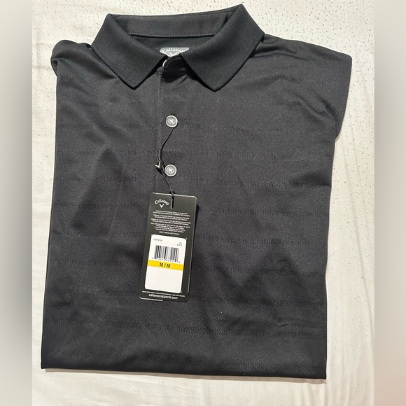 NEW Callaway Opti Dri Black Polyester Golf Polo Shirt Mens Size Medium NWT - Picture 1 of 6